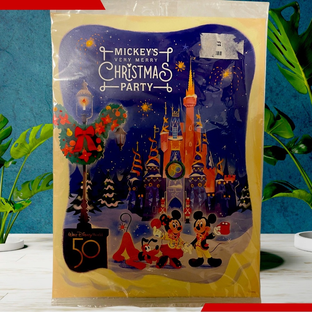 🎅🏼NEW Disney World 50th Anniversary Mickey’s Very Merry Christmas Poster 🎄🔆
